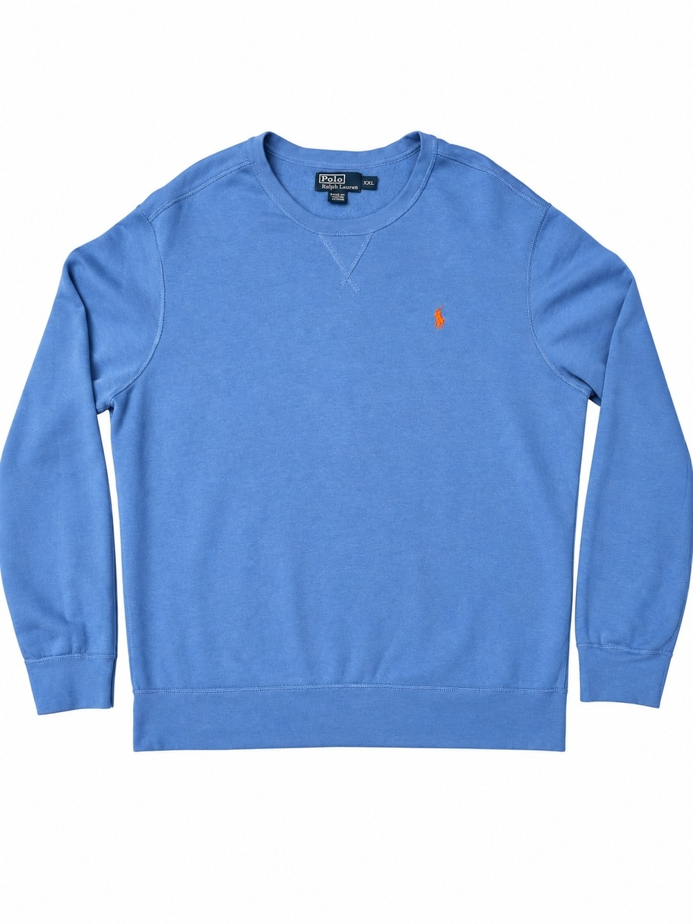 Polo by Ralph Lauren Light Blue Crewneck Sweatshirt with Orange Pony NWOT
